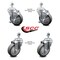 Service Caster 4 Inch Thermoplastic Rubber Wheel Swivel 1/2 Inch Threaded Stem Caster Brake, 2PK SCC-TS20S414-TPRB-121315-2-TLB-2 - alternate 5